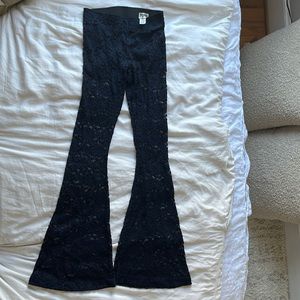 Show me your mumu navy lace bam bam bells flare pant - never worn. Size medium